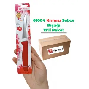 Sürbisa 61004 Sebze Bıçağı Kırmızı 1 Koli (12 adet)