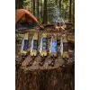 El Yapımı Handmade Kılıflı  Ahşap Epoksi Saplı Katlanır Çakı Kamp Outdoor Avcı Çakısı