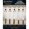 Sürbisa Handmade Yöresel Ahşap Sap Günlük Mutfak Bıçak Seti 5 Parça | Soyma, Doğrama, Dilimleme, Ekmek ve Şef Bıçağı