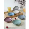 Keramika Rainbow Motto Halka Sosluk / Çerezlik 13 Cm 6 Adet