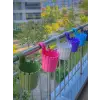 Poliwork Akasya Balkon Saksı Tekli kolay Askı 30 Pembe 1,5 Lt Denge Aparatlı