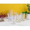 Verde Desen 6lı Kahve Yanı Ayaklı Su Bardak Şeffaf 80ml