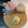 Keramika Mottolu 6 Parça Jumbo Boy Fincan Takımı 400ml