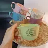 Keramika Mottolu 6 Parça Jumbo Boy Fincan Takımı 400ml