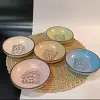 Keramika Rainbow Motto Halka Sosluk / Çerezlik 13 Cm 6 Adet