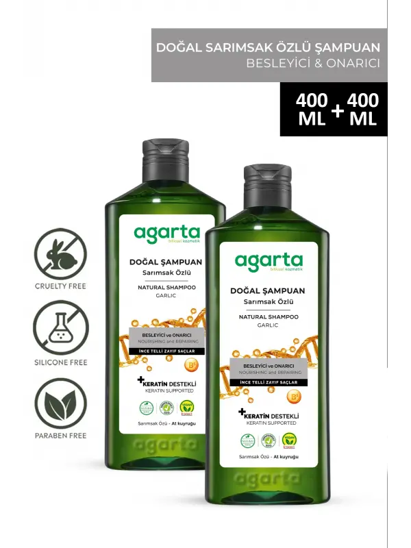Agarta 2 Adet Sarımsak Şampuanı Saç Dökülmesine Karşı 400 ml