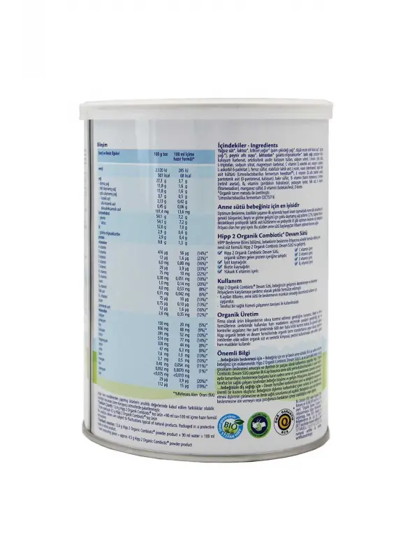 Hipp 2 Organik Combiotic Devam Sütü 350 gr 12 Adet