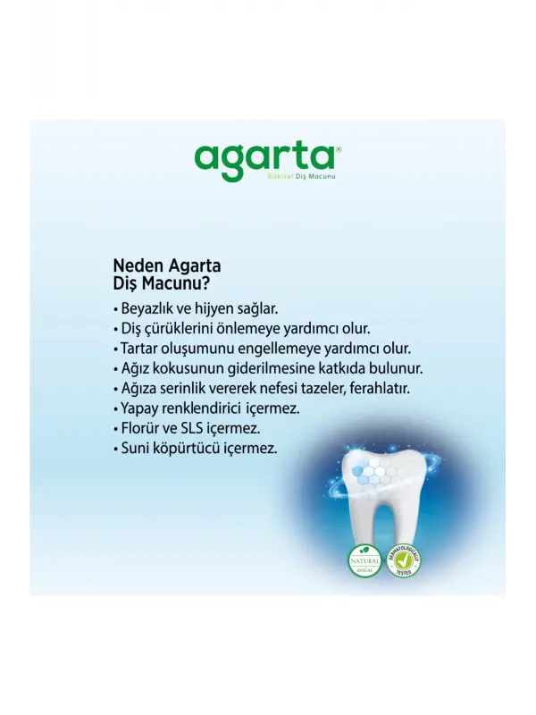 Agarta 3 Adet Doğal Florürsüz Bitki Özlü Diş Macunu 100 ml
