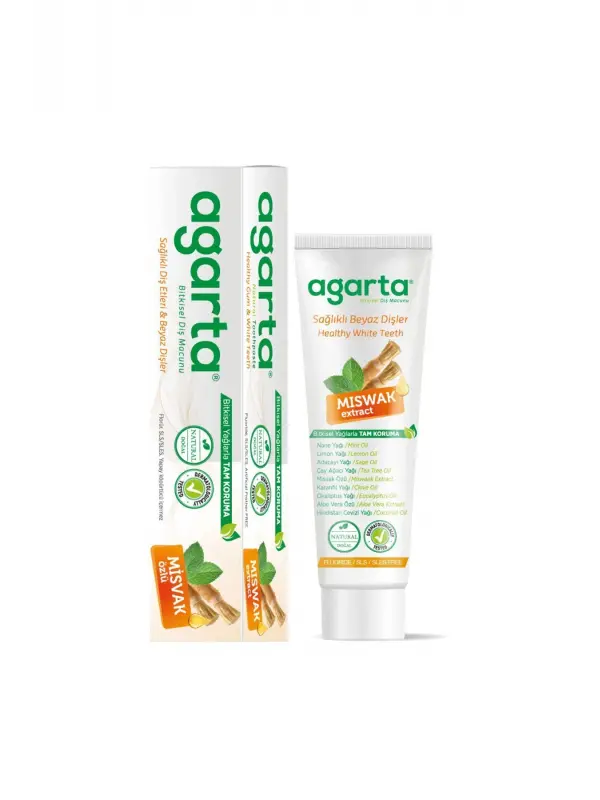 Agarta 3 Adet Doğal Florürsüz Misvak Özlü Diş Macunu 100 ml