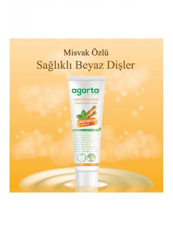Agarta 3 Adet Doğal Florürsüz Misvak Özlü Diş Macunu 100 ml