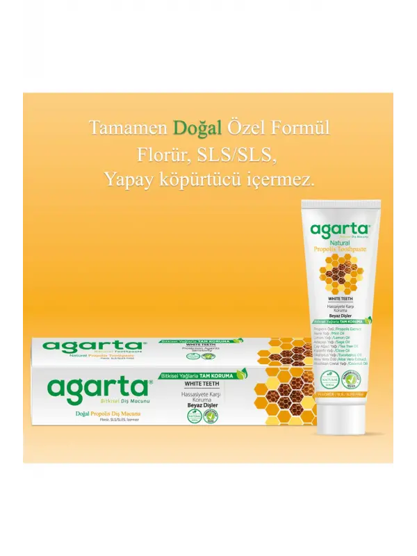 Agarta 3 Adet Doğal Florürsüz Propolisli Diş Macunu 100 ml