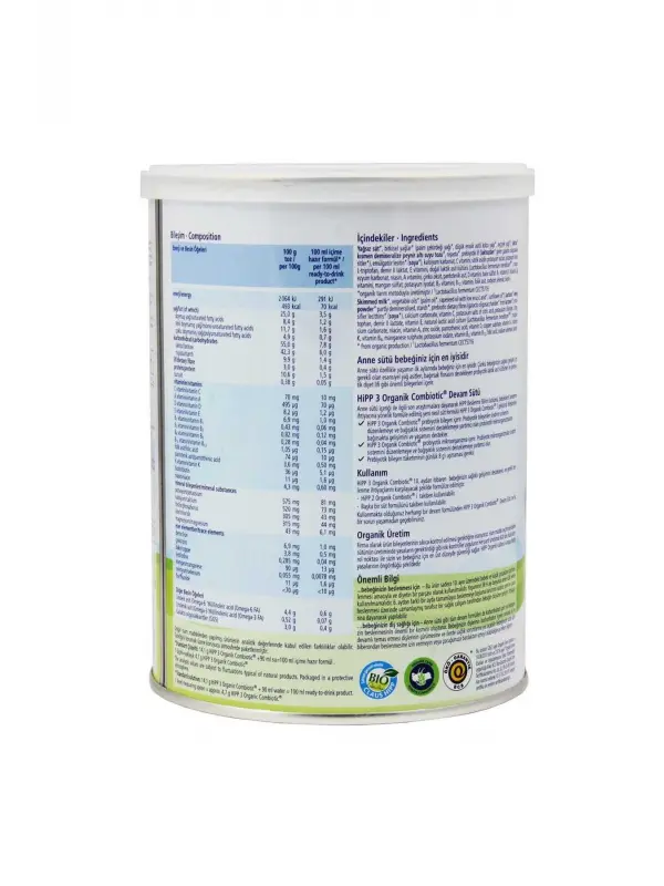 Hipp 3 Organik Combiotic Devam Sütü 350 gr 12 Adet