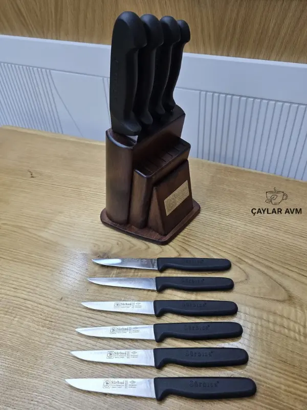 Sürbisa 10 Parça Profesyonel Mutfak Bıçak Seti - Paslanmaz Çelik Şef Bıçağı ve Standlı Set - Yerli Üretim Mutfak Takımı