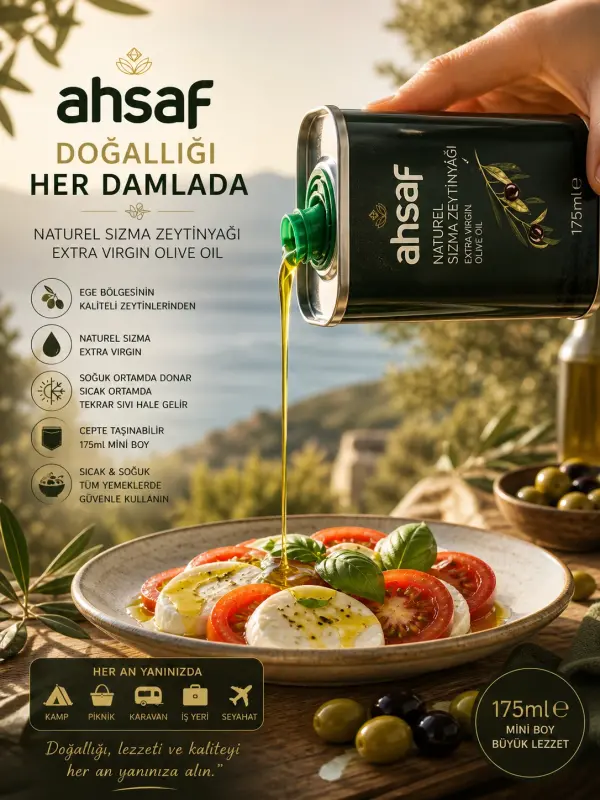 Cep Zeytinyağı 175 ml Doğal Sızma Zeytinyağı Extra Virgin Olive Oil Taşınabilir Mini Boy