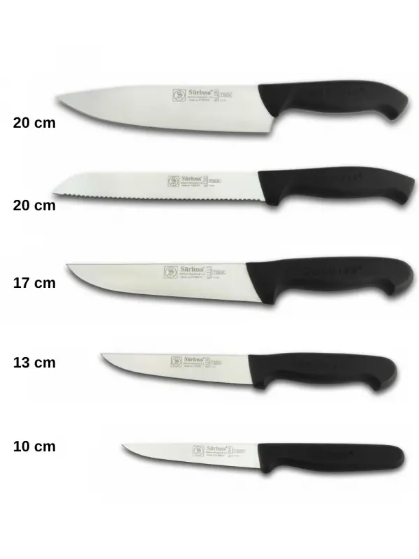 Sürbisa 5 Parça Günlük Profesyonel Mutfak Bıçak Seti – Şef, Ekmek, Dilimleme, Doğrama, Soyma