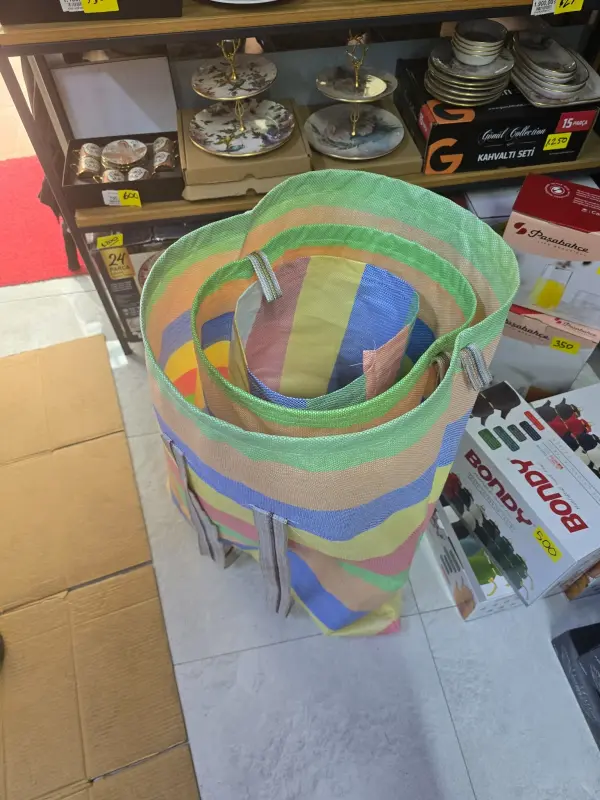 Taşıma Sepeti 3 lü Büyük Orta Küçük Boy Dayanıklı Sırt Tipi Çay Fındık Hasat ve Yük Taşıma Çuvalı