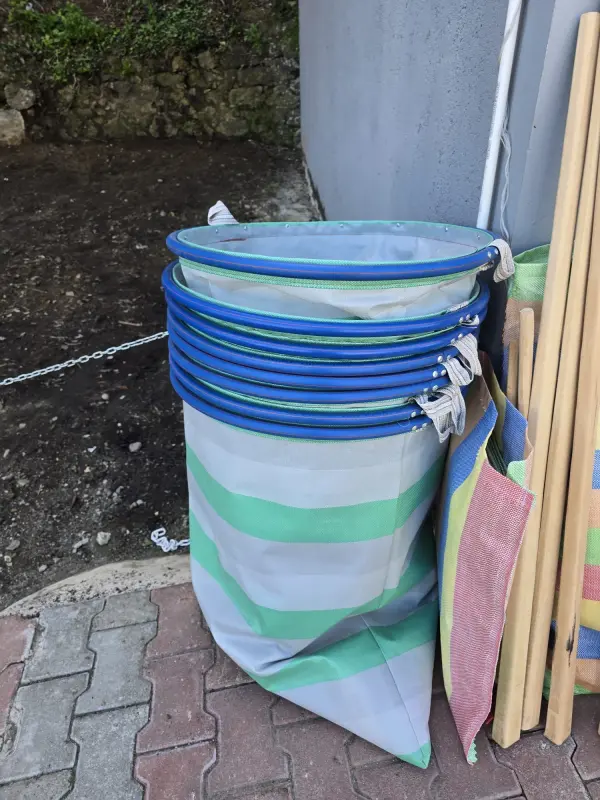 PVC Borulu Çay Taşıma Sepeti Büyük Boy Açık Ağızlı Hasat ve Toplama Sepeti