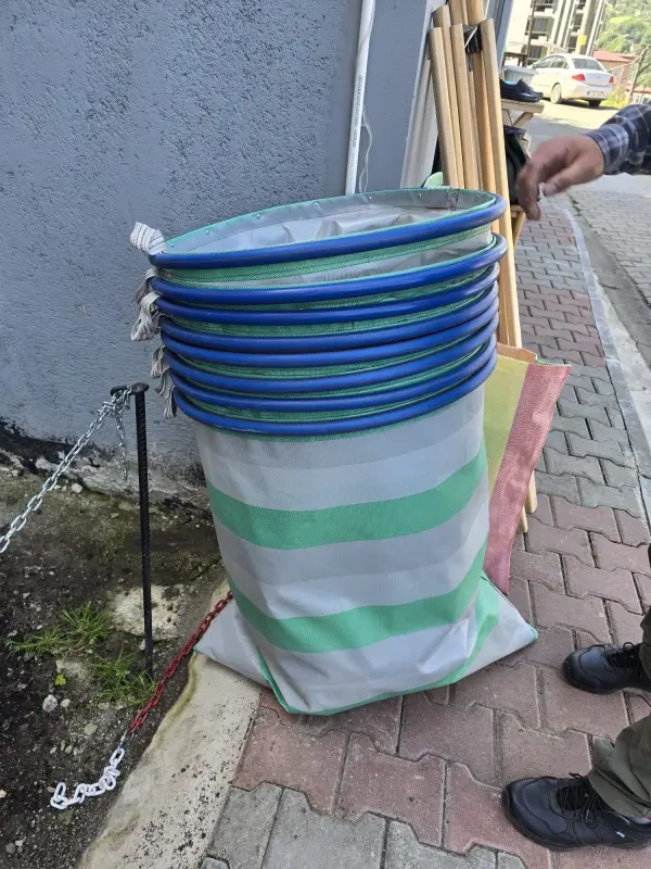 PVC Borulu Çay Taşıma Sepeti Büyük Boy Açık Ağızlı Hasat ve Toplama Sepeti