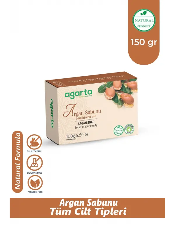 Agarta Cilt Güzelliğini Koruyan Sıkılaştırıcı Ve Peeling Etkili Bitkisel Argan Sabunu