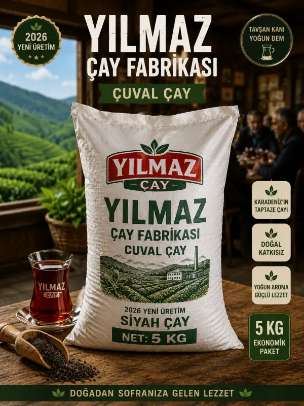 Çuval Çay Yılmaz Çay Fabrikası Çayı 5 kg 2026 ÜRETİMİ