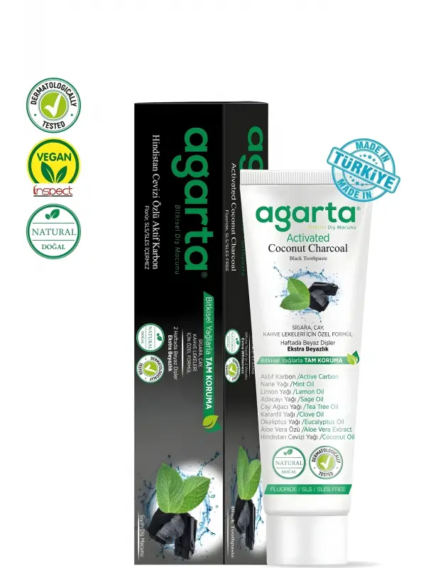 Agarta Diş Macunu Doğal Aktif Karbonlu 100 ml Agt