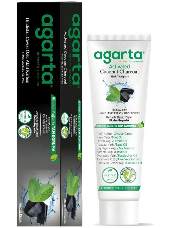 Agarta Diş Macunu Doğal Aktif Karbonlu 100 ml Agt