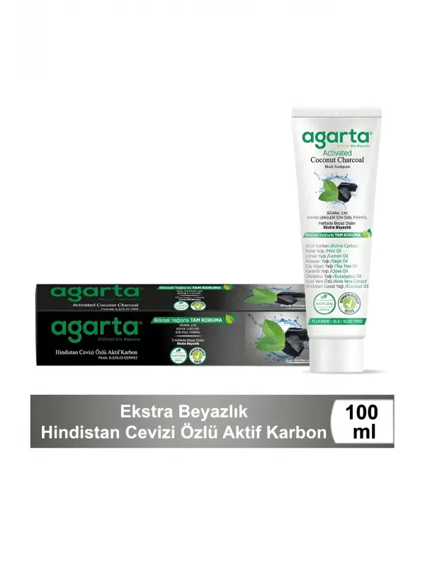 Agarta Diş Macunu Doğal Aktif Karbonlu 100 ml Agt