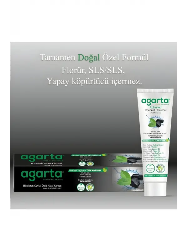 Agarta Diş Macunu Doğal Aktif Karbonlu 100 ml Agt