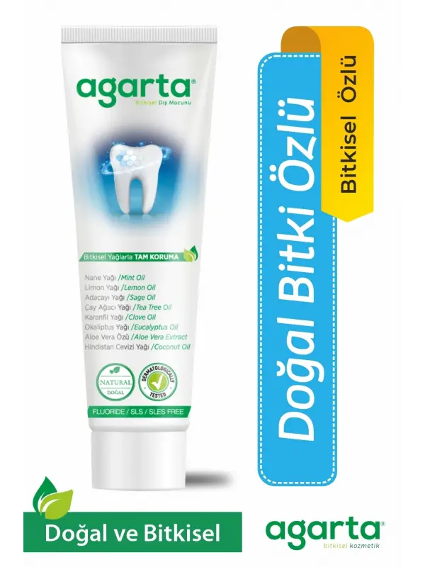 Agarta Doğal Bitki Özlü Florürsüz Beyazlatıcı Diş Macunu 100 ml