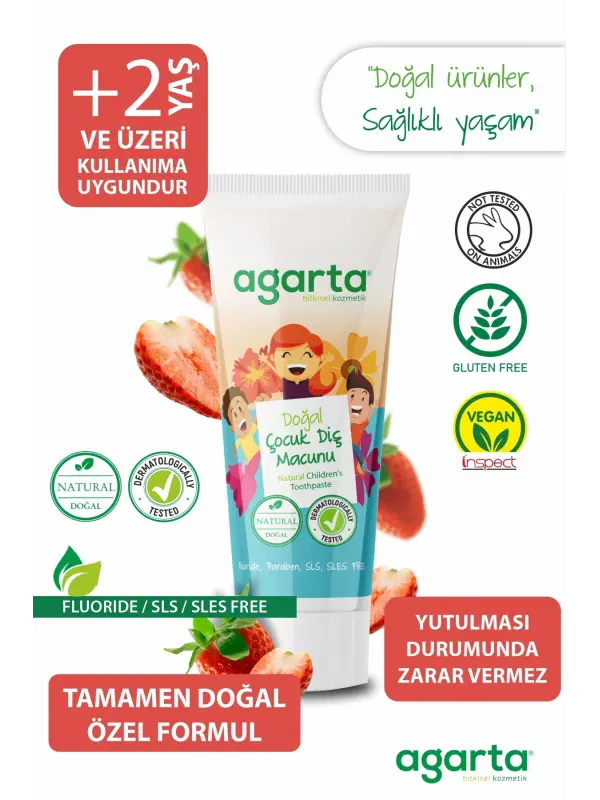 Agarta Doğal Çocuk Florürsüz Beyazlatıcı Diş Macunu 75 ml