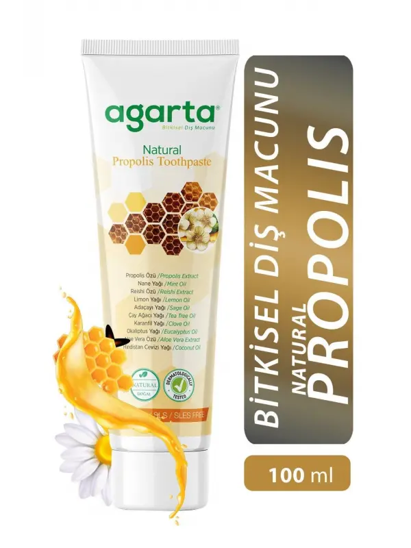 Agarta Doğal Diş Macunları(MİSVAK 100 ML PROPOLİS 100 ML BİTKİ ÖZLÜ 100 ML KARBON 100