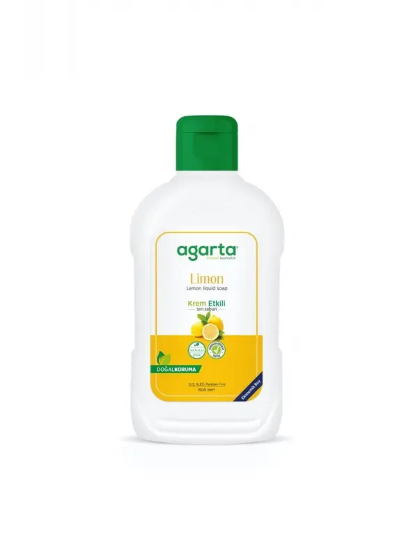 Agarta Doğal Krem Etkili Sıvı Sabun Limon 1500 ml