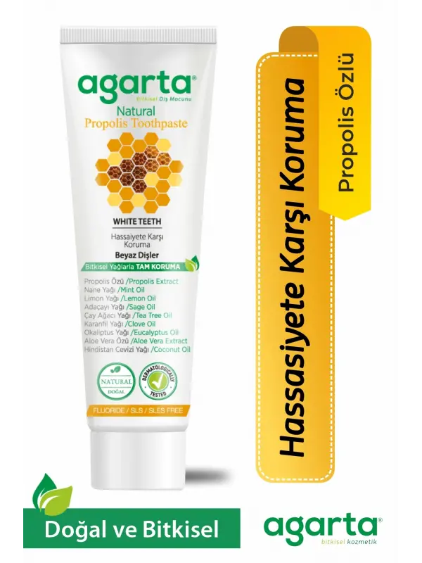 Agarta Doğal Propolisli Florürsüz Diş Macunu 100 ml