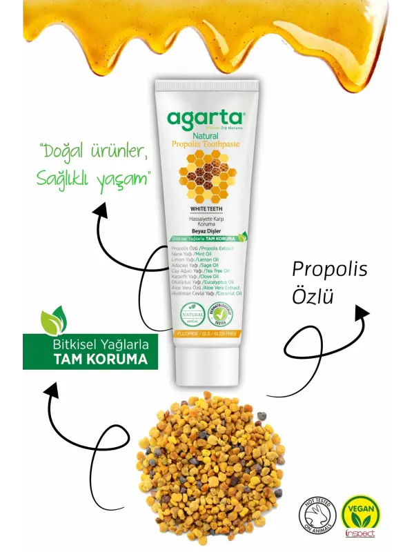 Agarta Doğal Propolisli Florürsüz Diş Macunu 100 ml