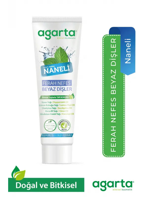 Agarta Doğal Yoğun Naneli Florürsüz Ferah Nefes Diş Macunu 100 Ml