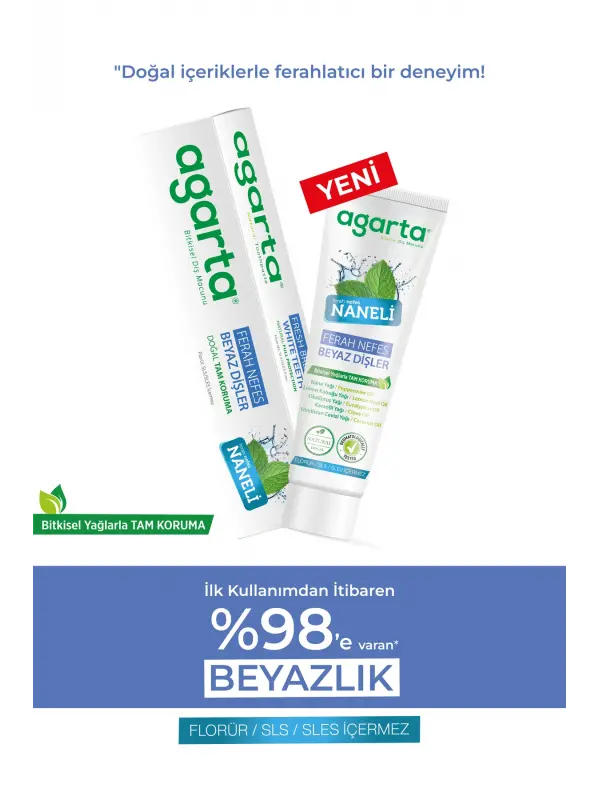 Agarta Doğal Yoğun Naneli Florürsüz Ferah Nefes Diş Macunu 100 Ml