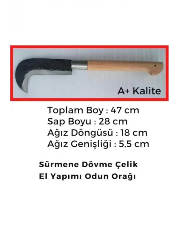 Sürmene Yıldızlı Dövme Çelik Tahra Orak Odun Budama Dal Kesme Sürmeneden