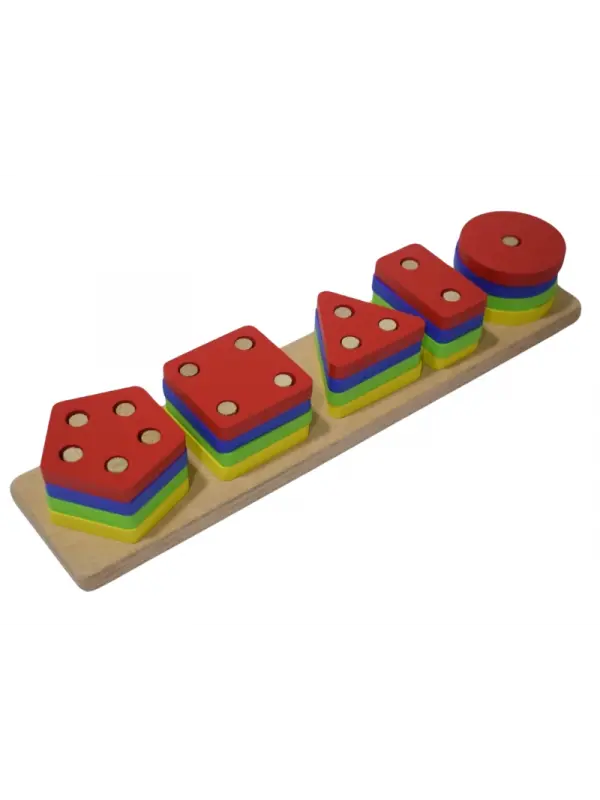 Eğitici Ahşap Geometrik Şekilli Montessori Bul Tak (21parça) Kokusuz, Sağlıklı, Boyası Çıkmaz