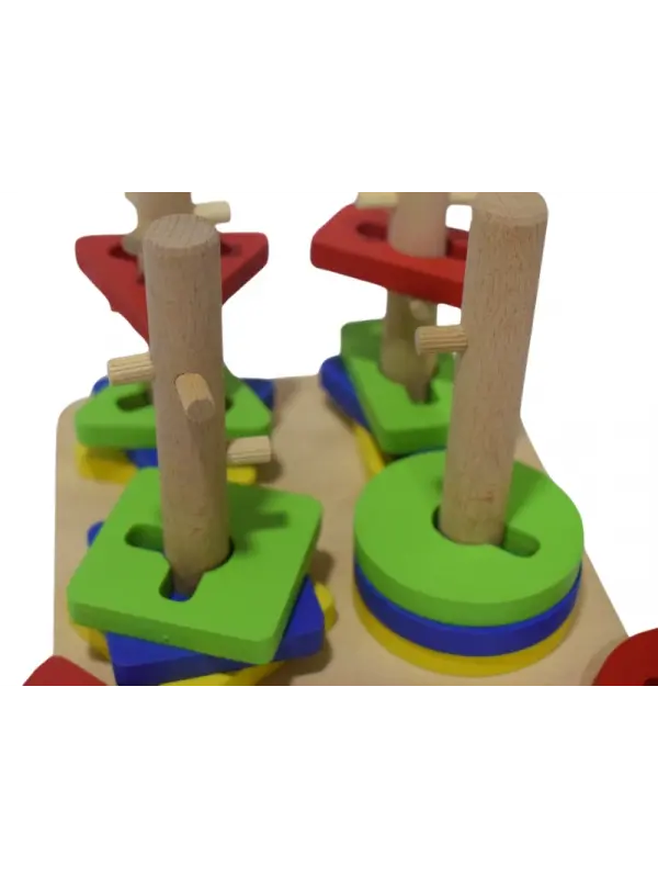 Eğitici Ahşap Şekilli Montessori Kare geçmeli Bul tak (21 parça) Oyunu Kokusuz, Sağlıklı, Boyası Çık