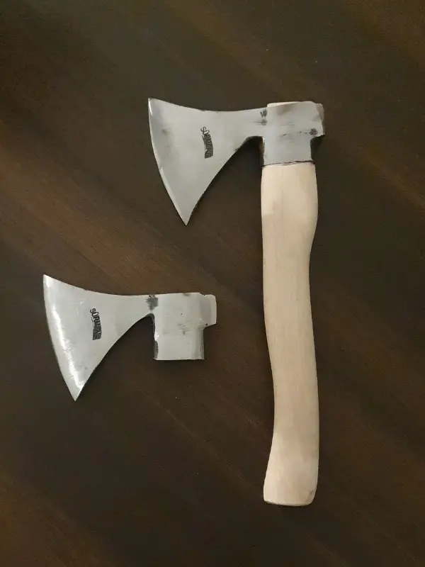 Kamp Baltası İkili Set – 37cm Survival ve 52cm Odun Yarma Baltası – Dövme Çelik Outdoor Seti