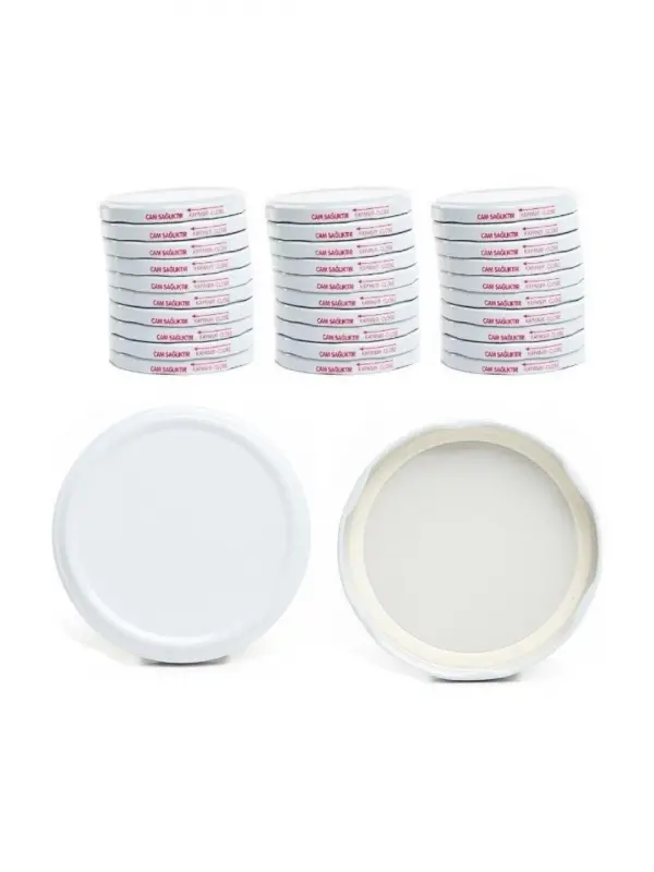 Kavanoz Kapağı 82mm 10lu Paket Beyaz Renk Vakumlu Konserve Kapağı