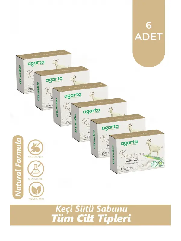 Agarta Keçi Sütü Sabunu Doğal 150 gr 6 Adet
