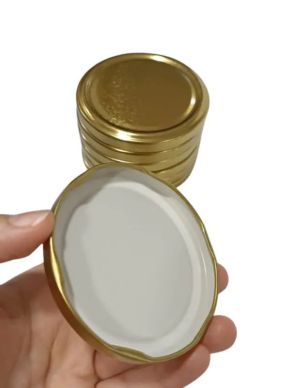 Konserve Kavanoz Kapağı 100 Adet 82mm Altın Kapak