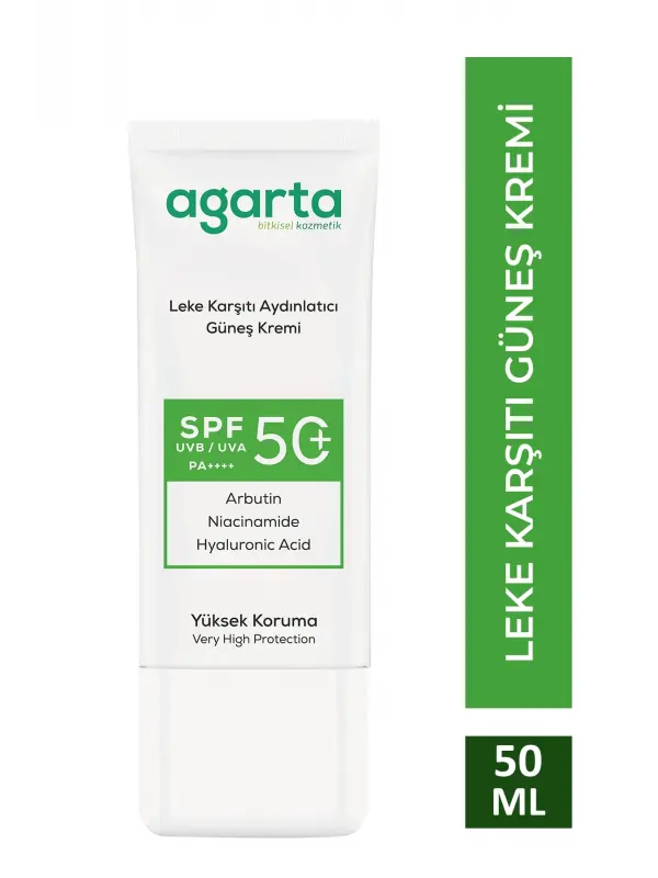 Agarta Leke Karşıtı Aydınlatıcı 50 Ml Spf+50 Yüz Güneş Kremi