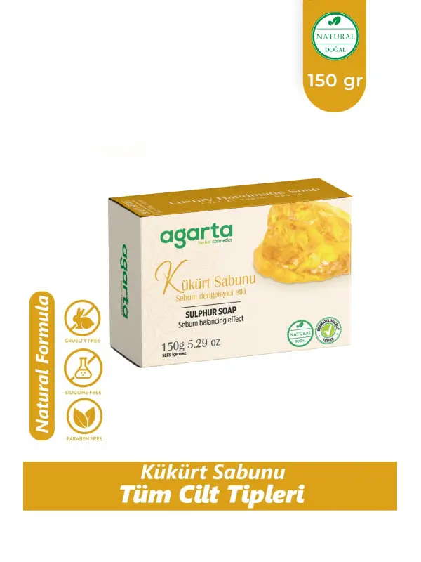 Agarta Leke Ve Kaşıntılar Için Bitkisel Kükürt Sabunu 150 gr