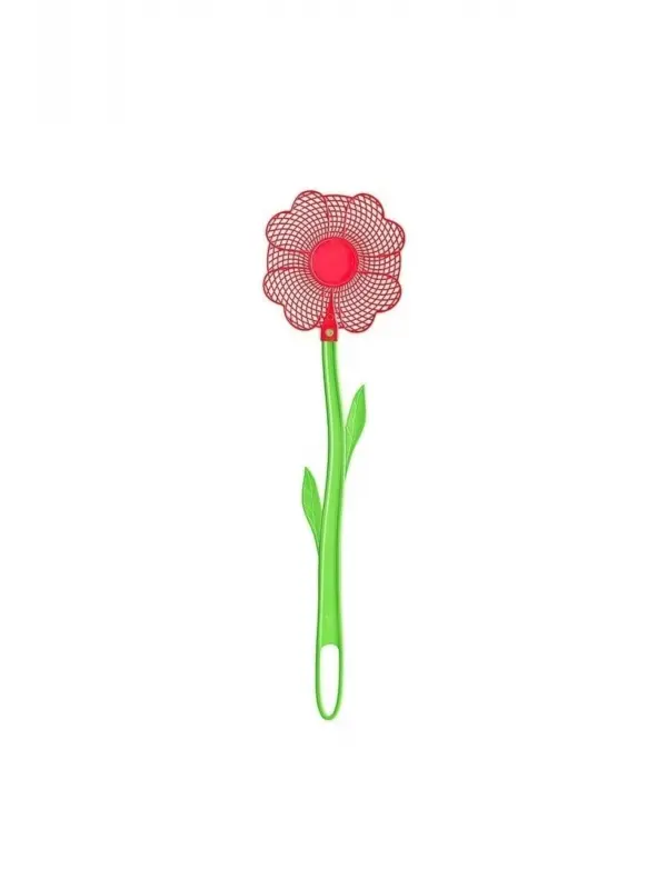 Plastik Çiçek Figürlü Esnek Sineklik Sinek Raketi 1 adet