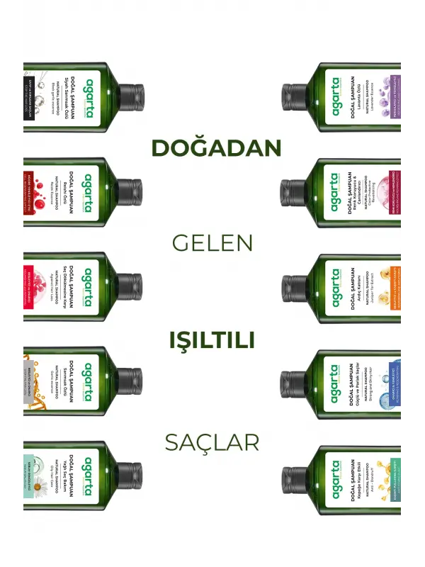 Agarta Saç Dökülmesine Karşı Bitkisel Tuzsuz Şampuan 400 ml (Biberiye özlü)