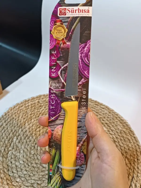 Sürbisa 61004 Sebze Bıçağı Sarı Lz1 Koli (12 adet Tırtıklı )
