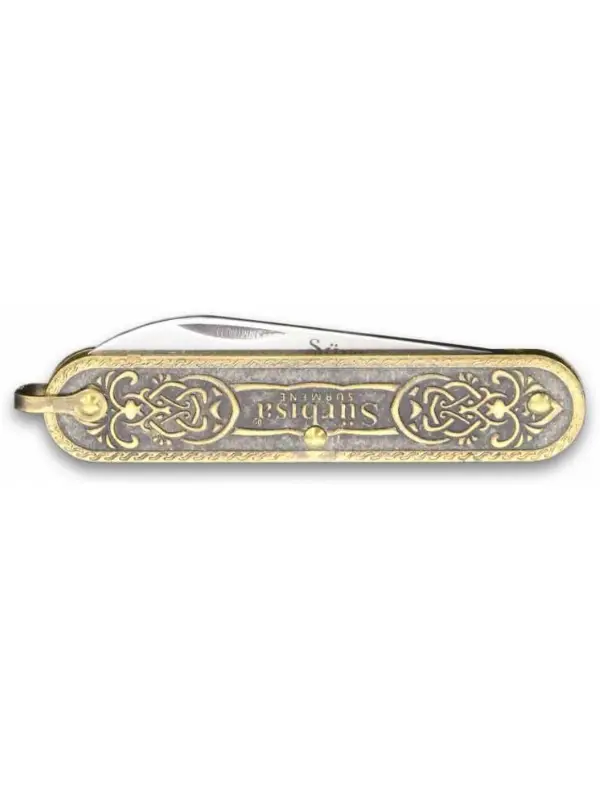 Sürbisa Pirinç İşlemeli Çakı Bıçağı (Tek Bıçaklı) 61803 5.5 cm
