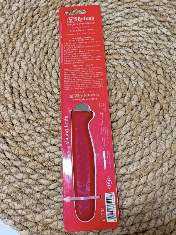 Sürmene 61004 Mutfak Bıçağı (9,50 Cm) Kırmızı